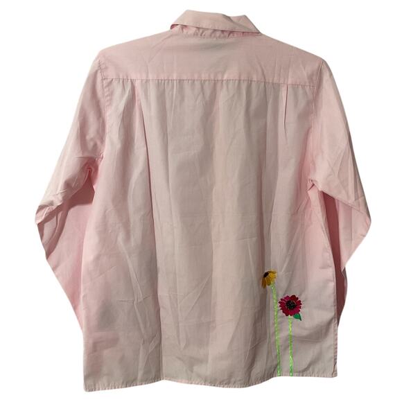 NEW The Quacker Factory Medium Embroidered Shirt Pink Multi - Picture 6 of 6